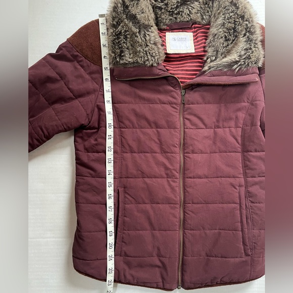 Carve Designs Ventura Puffer jacket w/ faux fur collar zip front pockets size S - Picture 15 of 16
